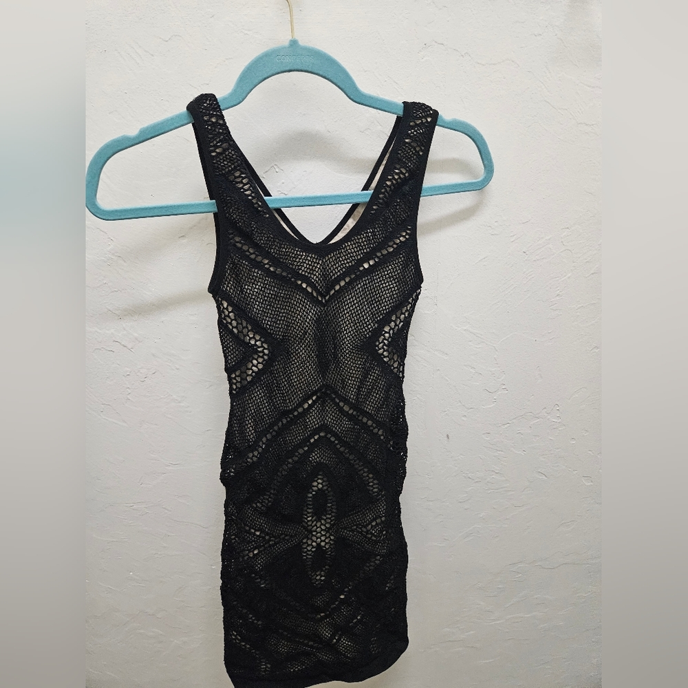 Black and tan sexy night dress